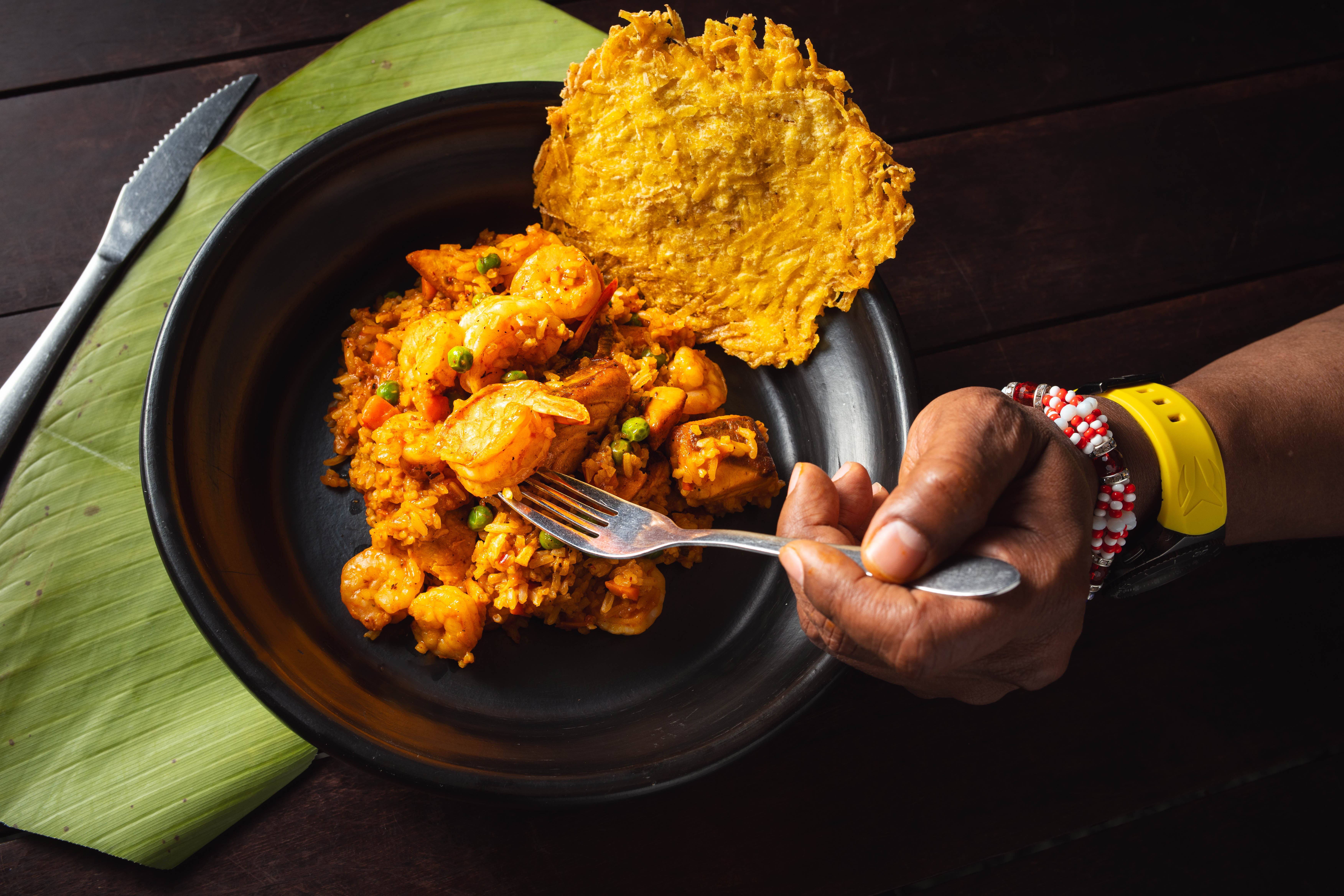 Arroz con camarones del Pacífico